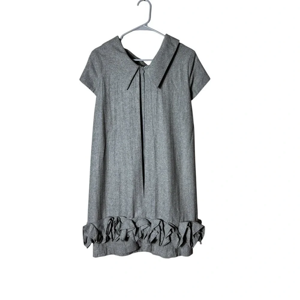 Anthropologie Ryu Wool Dress Small Coquette Soft Girl Romantic Grey Artsy Lagom